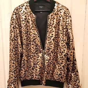 Sequin Leopard Print Jacket